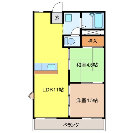 コーポ道Ｂの物件間取画像